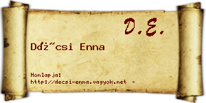 Décsi Enna névjegykártya